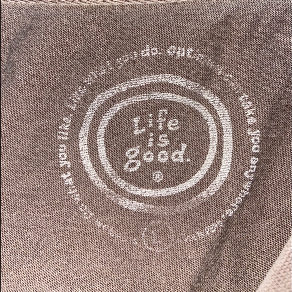 brown/purple life is good T-shirt